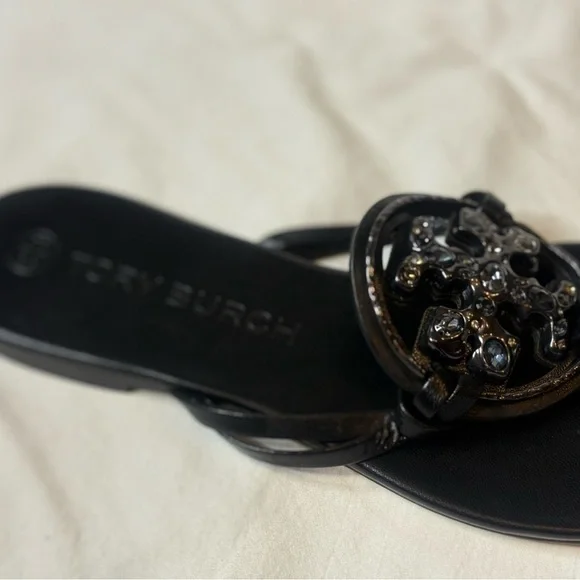 💕💕🎉🎊 Tory Burch Jeweled Miller Nappa Leather Sandals - Picture 4 of 7